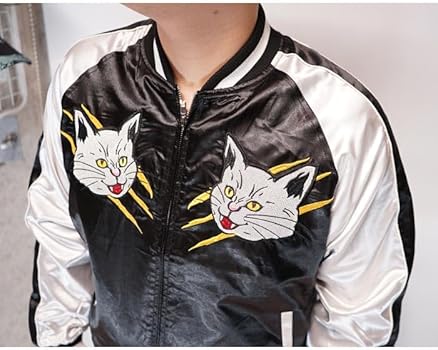 【朧】 OBORO おぼろ スカジャン スーベニアジャケット 化け猫 錦鯉 刺繍 朧】 OBORO おぼろ スカジャン スーベニアジャケット 化け猫