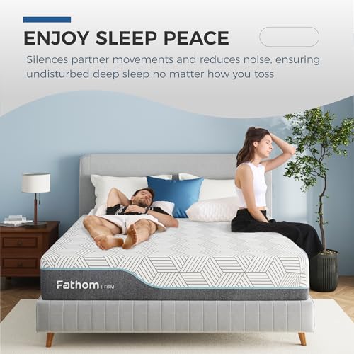 FATHOM Firm Queen Mattress 12 Inch Memory Foam Mattress Queen Size Bed in a Box for Back Pain Relief and Cool Sleep with Gel Foam and Removeable Fiberglass Free Cover, CertiPUR-US Certified