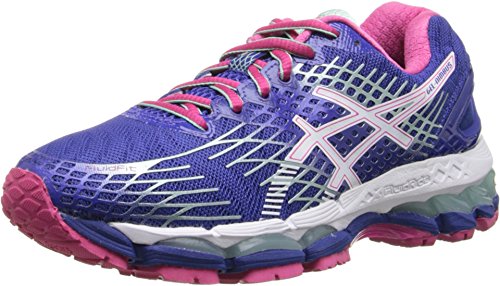 ASICS Women's Gel-Nimbus 17 Running Shoe,Deep Blue/White/Hot Pink,6 M US