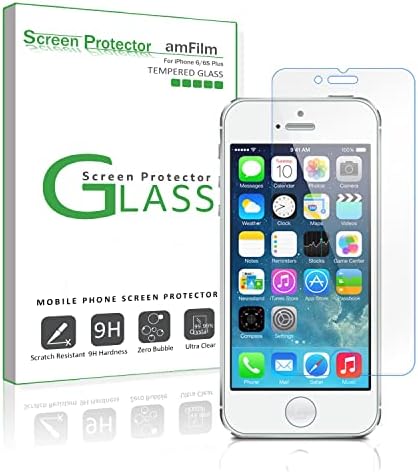 amFilm Glass Screen Protector for iPhone SE 2016, 5S, 5C, 5 (2 Pack) Tempered Glass (ONLY compatible with iPhone SE 2016, not the newer version)