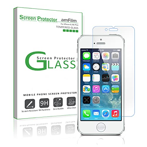 amFilm Glass Screen Protector for iPhone SE 2016, 5S, 5C, 5 (2 Pack) Tempered Glass (ONLY compatible with iPhone SE 2016, not the newer version)