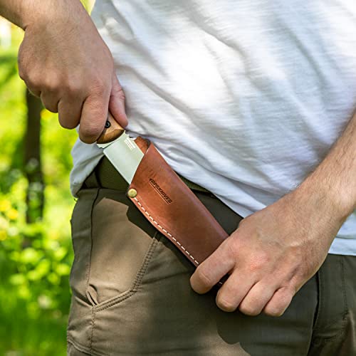 Bps Knives Hk4 Ssh - Fixed-Blade Stainless Steel Knife - Camping Full-Tang Knife With Leather Sheath - Survival Tactical Knife - Handmade Camp Knives - Utility Bushcraft Knife #TOP6