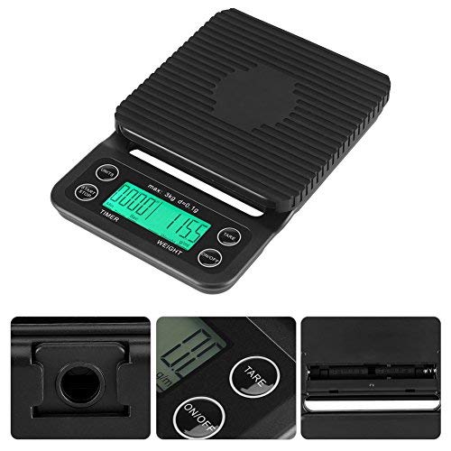 Miniatura 8 de Fdit 6.6 lbs0.00 oz Electrónica LCD Digital Cocina Alimentos Escala de goteo Café Pesaje con Temporizador (Verde)