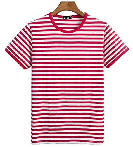 Ezsskj Kid's Boys Pugsley Addams Shirt Black White Striped Mime T Shirt Bank Robber T-Shirts Halloween Costumes