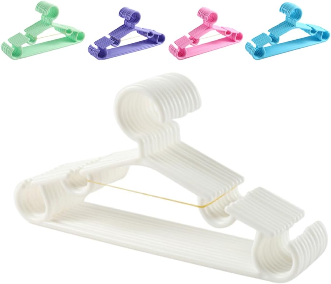 50Pcs Plastic Clothes Hangers Small S-Shaped Hangers for Closet Nursery Bedroom Boys and Coat Storage Multi-