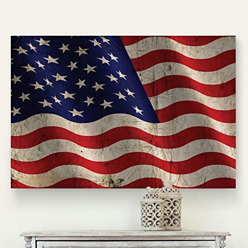 Renditions Gallery Art1 Wall Décor Canvas, Patriotic American, Veteran, Navy, Airforce, American Flag Waving, 16X20, Art Df0062 (Wc08-Df0062) #TOP7
