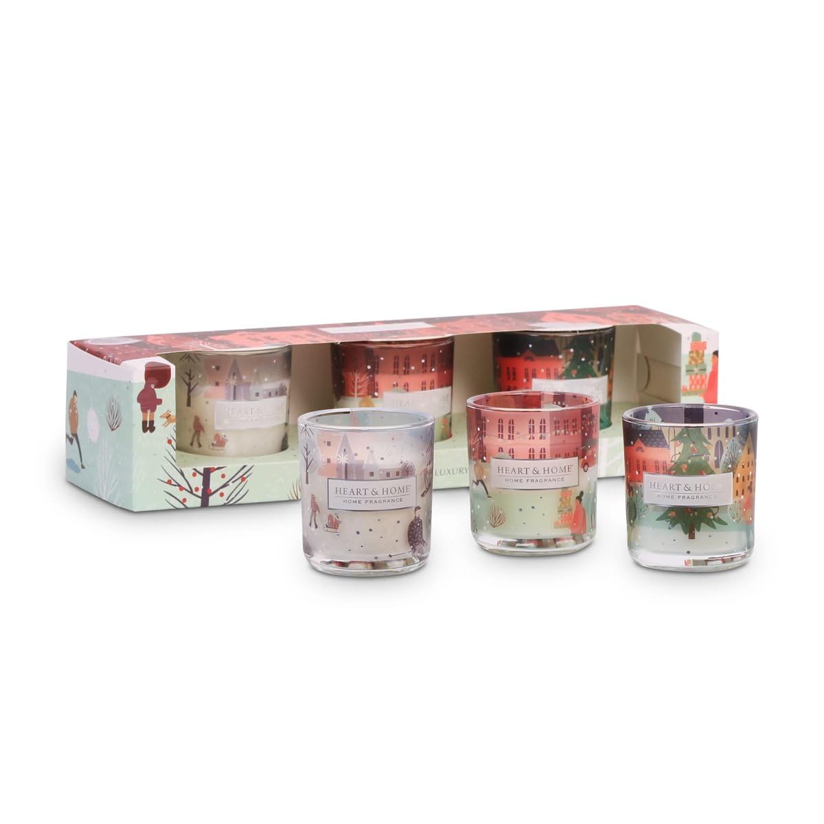 Heart And Home White Wax Heart & Home Mini Candle Gift Set - Trio Of Scented Vegan Friendly Soy Blend Candles - Perfect For Gifting And Home Fragrance