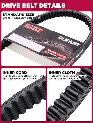 Image of Clutch & Starter Generator Drive Belt for Club Car DS 1997-up, Club Car Precedent 2004-up Gas Golf Cart 101916701 1016203