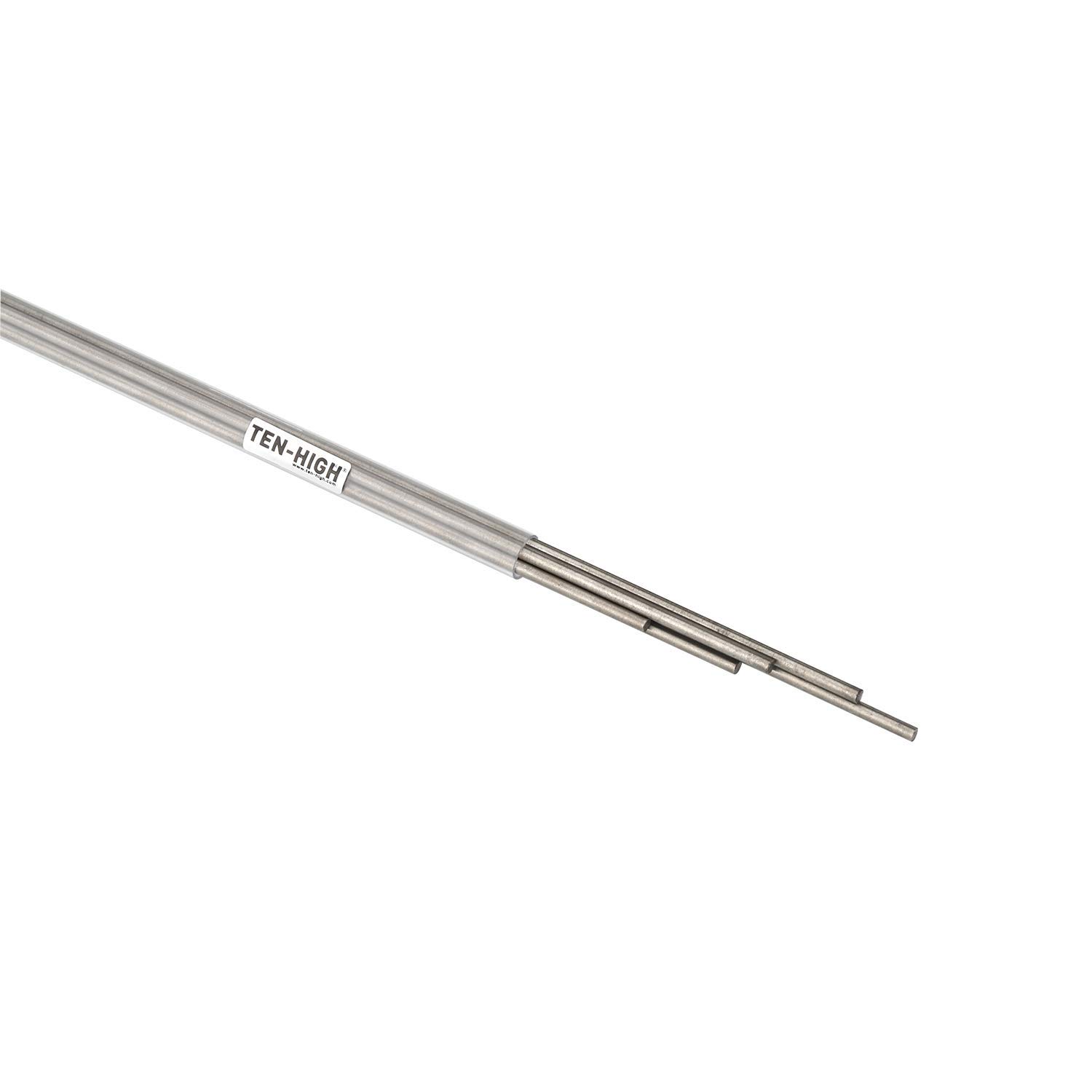 TEN-HIGH - Barra de soldadura de titanio TA10, diámetro 0.047 pulgadas/1.2 mm ERTi-10 Grade Titanium Wire, longitud 39.37 pulgadas/1000 mm, paquete de 5 piezas