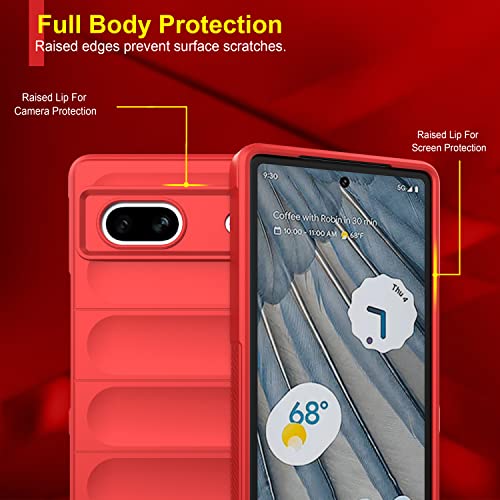 Image of amazon basics Back Case Cover for Google Pixel 7A | Compatible for Google Pixel 7A Back Case Cover | Liquid Silicon Magic Case for Google Pixel 7A with Camera Protection | Red