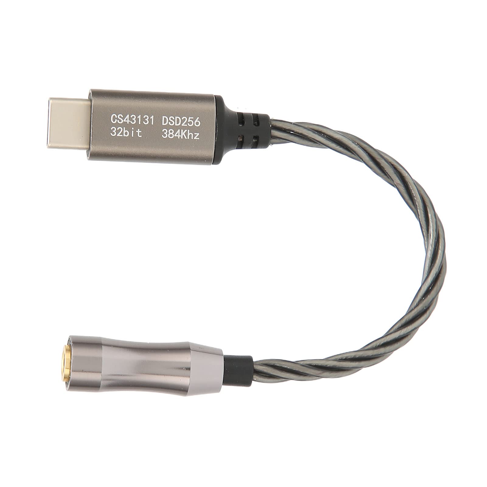 CS43131 Adattatore Amplificatore per Cuffie Chip da Tipo C a 3,5 Mm, velocità di Decodifica 32 Bit/384 KHz, per Appassionati di Musica (Grigio freddo)