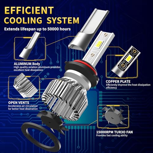 Image of Driving Light Bulbs Set Fit for Toyota Sienna 2011-2020, High Beam Low Beam Fog Light Bulb Combo Replacement, Direct Installation, High Power 6500K White Light, IP68 Pack of 6
