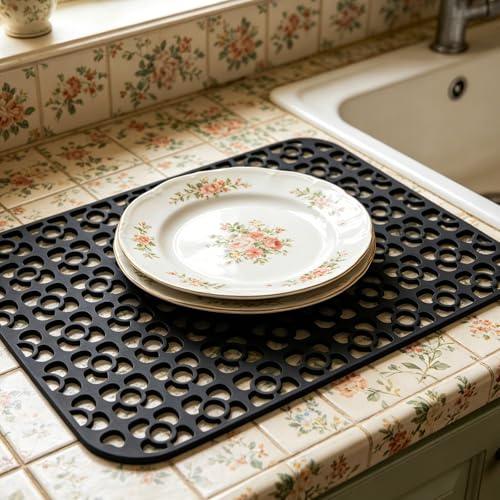 Mesa de drenaje para fregadero de silicona termorresistente y protectora 8