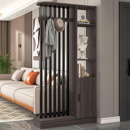 IBOWZ Biombo de Madera para Pared, con Perchero, de Metal, versátil, para Dormitorio y Oficina