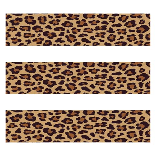 3pcs Leopard Print Edible Cake Border Strips, Image Cake Side Decor Edible Glutinous Rice Paper Borders for Women's Birthday Party Decoration Supplies