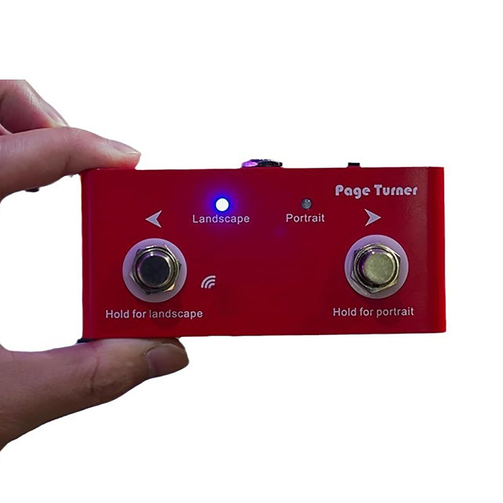 Wireless Bluetooth Metal Foot Pedal Double Switch Music Page Turner for Tablets Phone