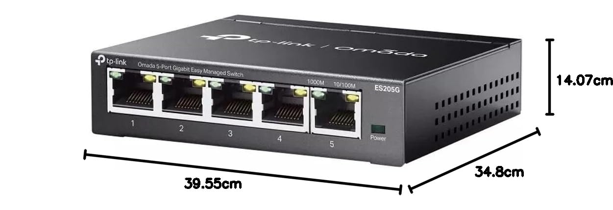 Omada ES205G — Switch Gigabit Easy Managed de 5 Puertos, Metal sin Ventilador, gestión en Nube SDN