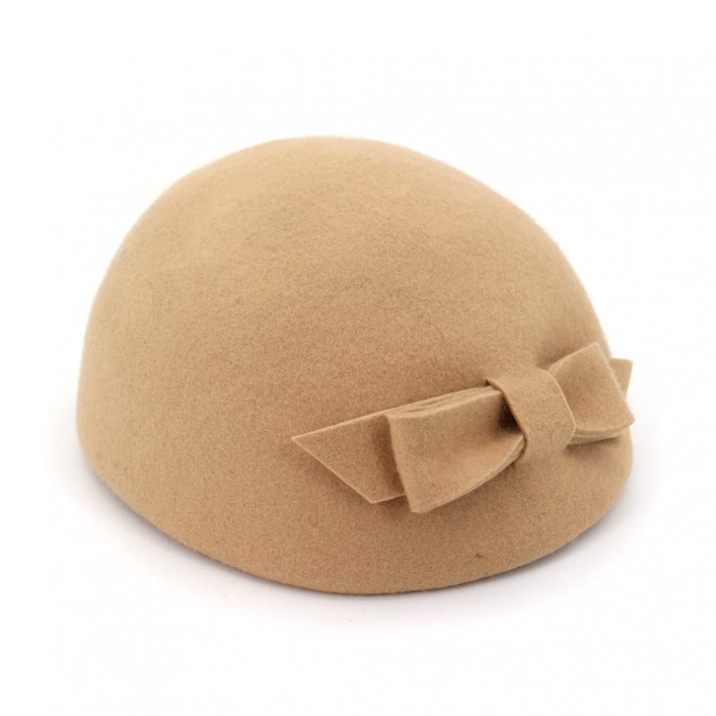 Cappello da Donna Elegante Fedora da Donna Bowknot British Solid Wedding Autunno Inverno cap Femminile