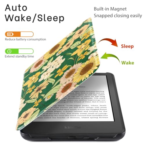 Image of CoBak Case for All New 6 Inch E-Reader 2024 and 2022 (11 Generation) - PU Leather Smart Cover, Auto Sleep and Wake, Premium Protective Case for Kindle, Boox, Kobo