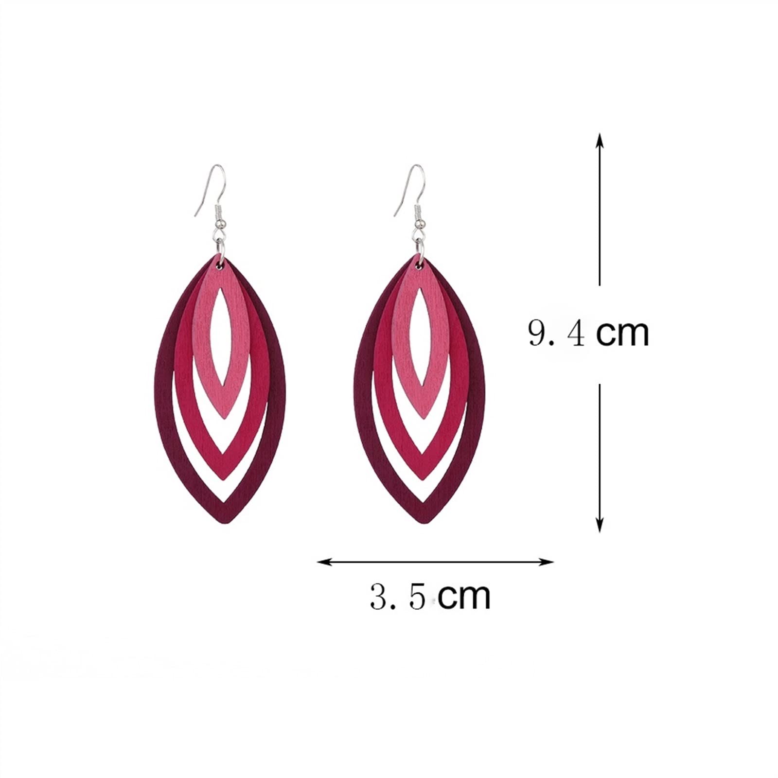 Gioielli di Moda Ragazza Orecchini Pendenti in Legno Cavo Multistrato Donna Elegante Accessori Casual quotidiani Gioielli per Feste da Donna Orecchini di Fascia Alta