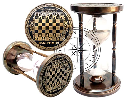 laiton antique Sablier nautique maritime d'échecs Style Horloge de sable Sablier Cover