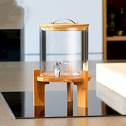 Homebrew fermentador de cerveza y vino haciendo resistente a alta temperatura de vidrio de botella caseros, jugos Junta latas Keg Botella de vidrio transparente,9000ML,con núcleo cerámico grifo