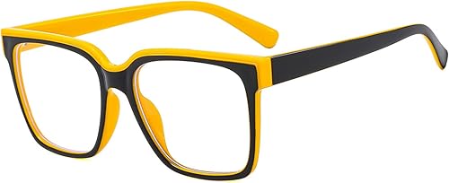 Bsreyeop Lentes bloqueadores de luz azul de gran tamaño para mujeres y hombres, anteojos cuadrados de moda, anteojos de computadora sin receta