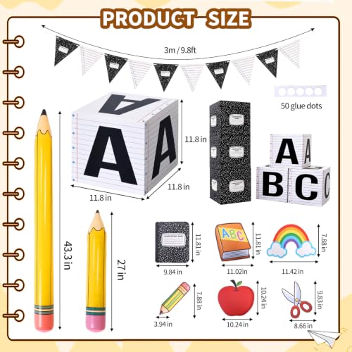 15 Pcs Giant Back to School Decorations Classroom Theme Party Photo Props - image 3
