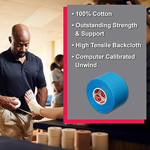 Image of Cramer Team Color Athletic Tape, Easy Tear Tape for Ankle, Wrist, & Injury Taping, Protect & Prevent Injuries, Promote Healing, 1.5 inch X 10 Yard Roll, Colored AT Tape, Blue, Single roll (Pack of 2)