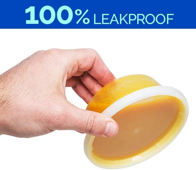 Healthy Packers Plastic Deli Containers with Lids (8oz 50 Sets) - Clear Plastic Containers with Airtight Lids - Great for Your Slime Kit, Food - BPA Free | Leakproof - Microwaveable & Freezer Safe - Image 3