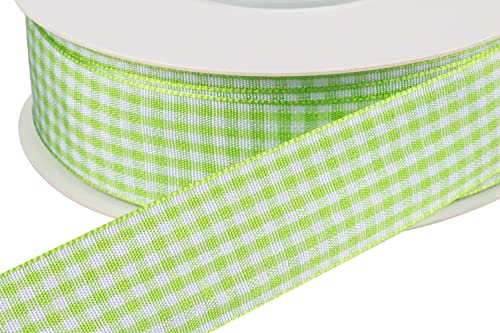 Ribbonitlux Gingham Ribbon, 25mm X 22 Meters, Plaid Checkered Ribbon with Woven Edge - Image 2