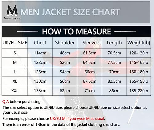 Memoryee Chaqueta Impermeable para Hombres Chaqueta Polar de Invierno Cálida Chaqueta de Esquí A Prueba de Viento Bolsillos Múltiples/Black/L - imagen 7