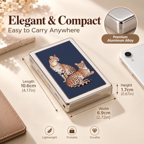 HASTHIP® Vintage Art Deco Card Holder Slim Aluminum Metal Case - Image 3