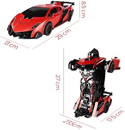 SainSmart Jr. Remote Control Car, Transform Robot RC Cars for Kids Toys, 1:14 Scale Car with One-Button Deformation, 360°Drifting, and Realistic Engine Sound, Gifts for Boys Girls Aged 8+, Red — view 5
