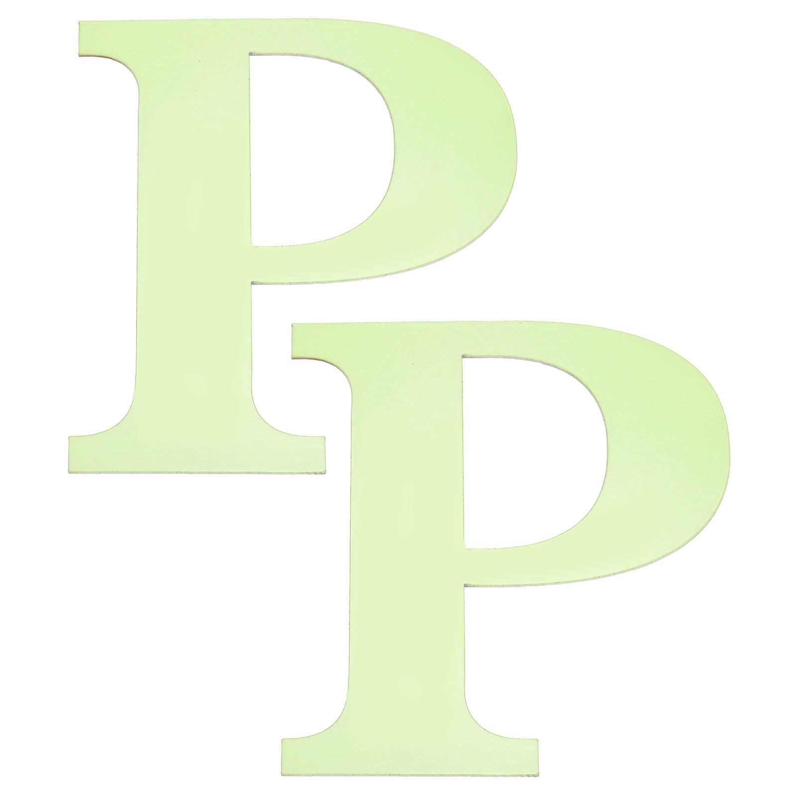 sourcing map 2Pcs 3D Alphabet Mirror Wall Stickers, 3.9" Letter P Self-Adhesive Glow in the Dark Sticker for DIY Party Wedding House Room Bedroom Wall Decoration, Fluorescent Green