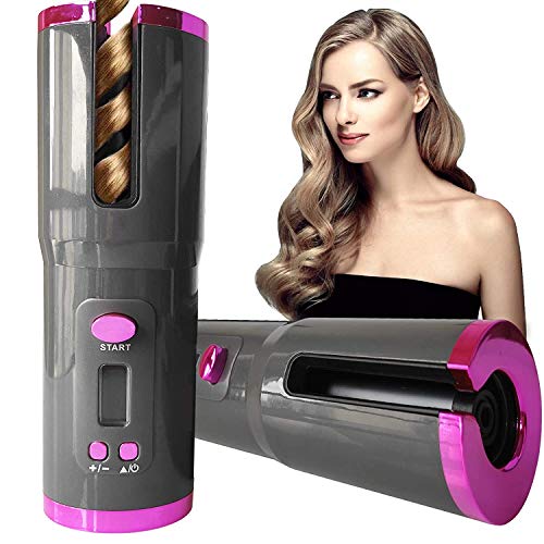Cordless Auto Curler, Automatic Curling Iron,Portable Fast Heating Ceramic Barrel with Adjustable Temperature & Timer,Curling Wand Magic Styling Tools, Hair Styling Anytime, Anywhere