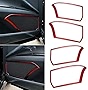 Xotic Tech Speaker Door Audio Frame Cover Trim, Red Stainless Steel, Compatible with Camry 2018-2022