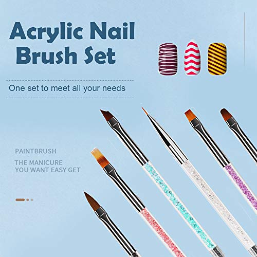 Sunwuun 6 Piece Nail Brush Set, Nail Art Dotting Pens Kit Includes Acrylic Rhinestone Crystal Brush Salon Decoration… – Bild 3