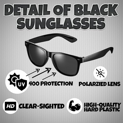 Black Sunglasses Bulk - Premium Retro Party Sunglasses for Birthdays, Weddings, Bachelorette, Bachelor, Photo Booth Prop4