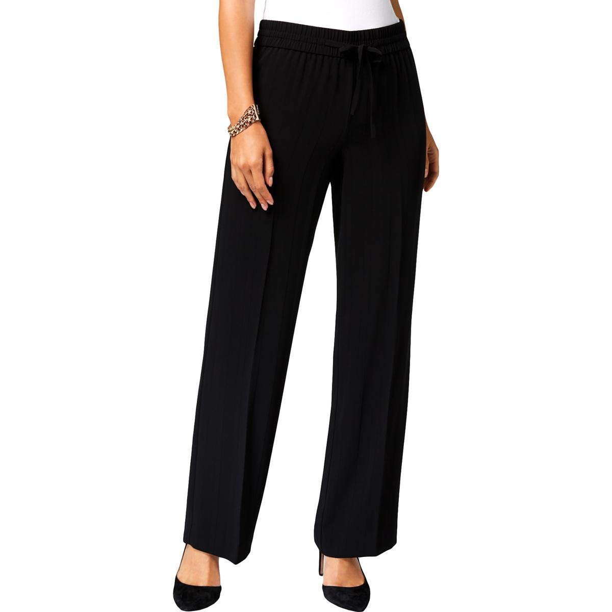 INC Womens Shadow Stripe Mid-Rise Wide Leg Pants