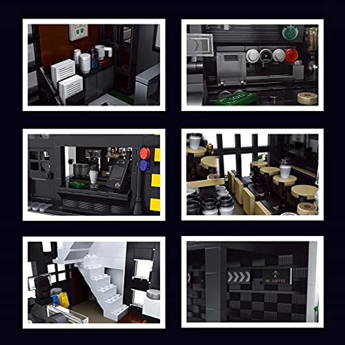 Bybo Haus Bausteine Bausatz, Mould King 16036, Café Architektur Modular Buildings mit Licht , 2728 Klemmbausteine… – Bild 5