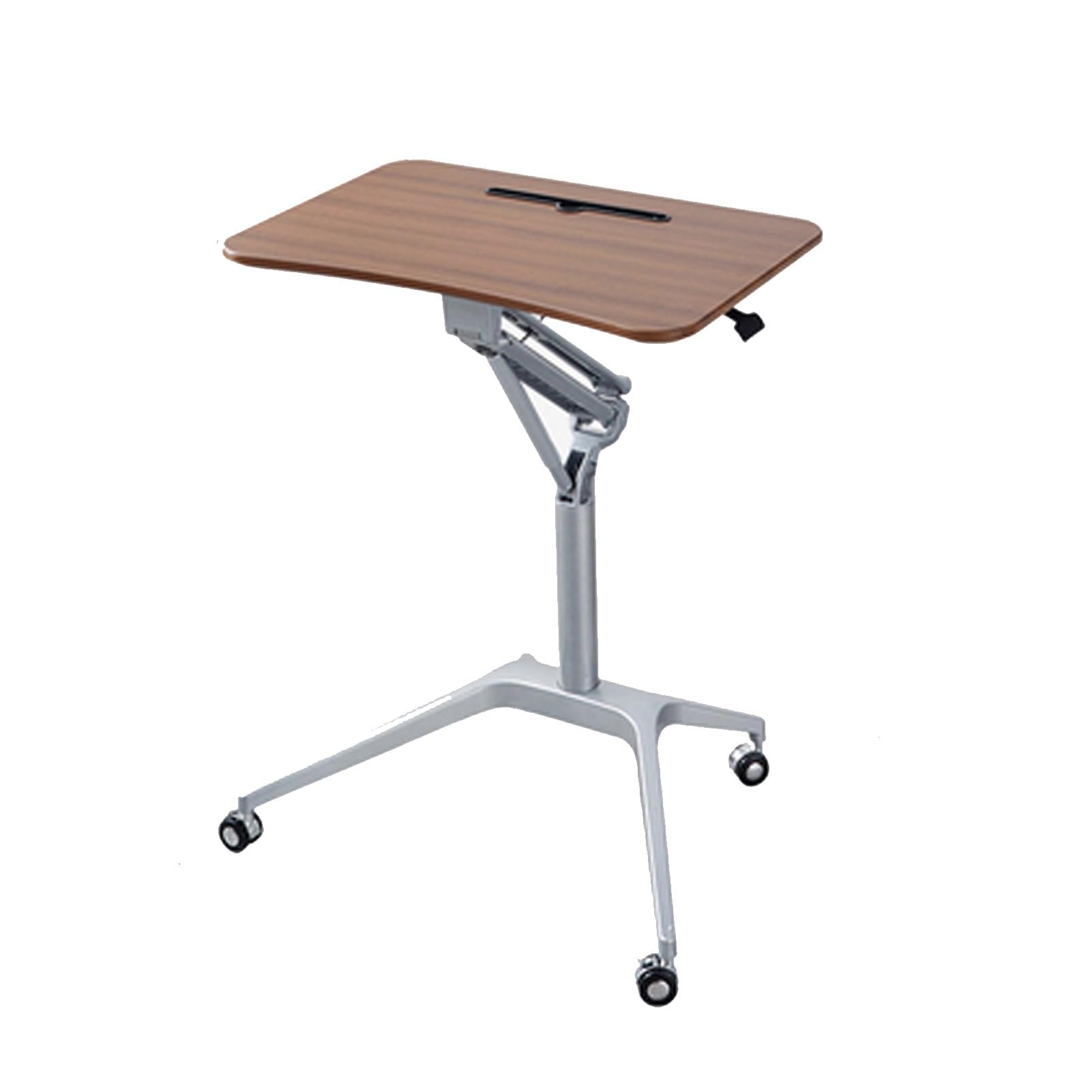 DUANHOZ Mobile Sit-to-Stand Podium with Wheels - Height Adjustable Stand-Up Workstation, Portable Lectern for Home, Office & Classroom - Ideal Church Pulpit (Maple Color)