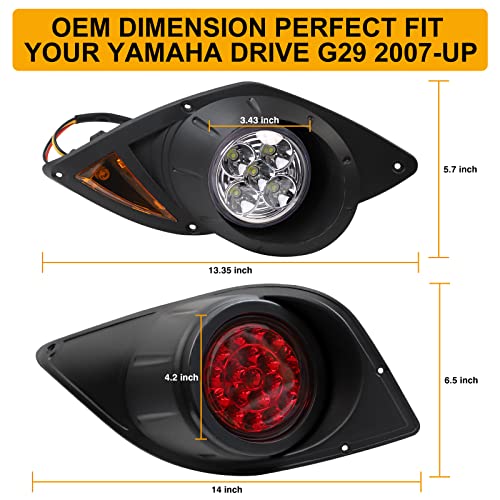 Yamaha Light Kit Golf Cart Lights 12V Led Headlight And Taillight Kit Assembly Street Legal For Yamaha G29 Drive 2007 Up #TOP6