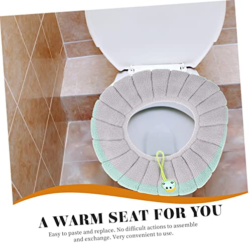KOMBIUDA 2 Stück Warme Toilettensitze Plüschteppich Waschbare Vorleger Gel-Sitzkissen Niedliche Toilettensitzmatten Badezimmer-Toilettenwärmer Toilettensitzkissen Dickeres – Bild 6