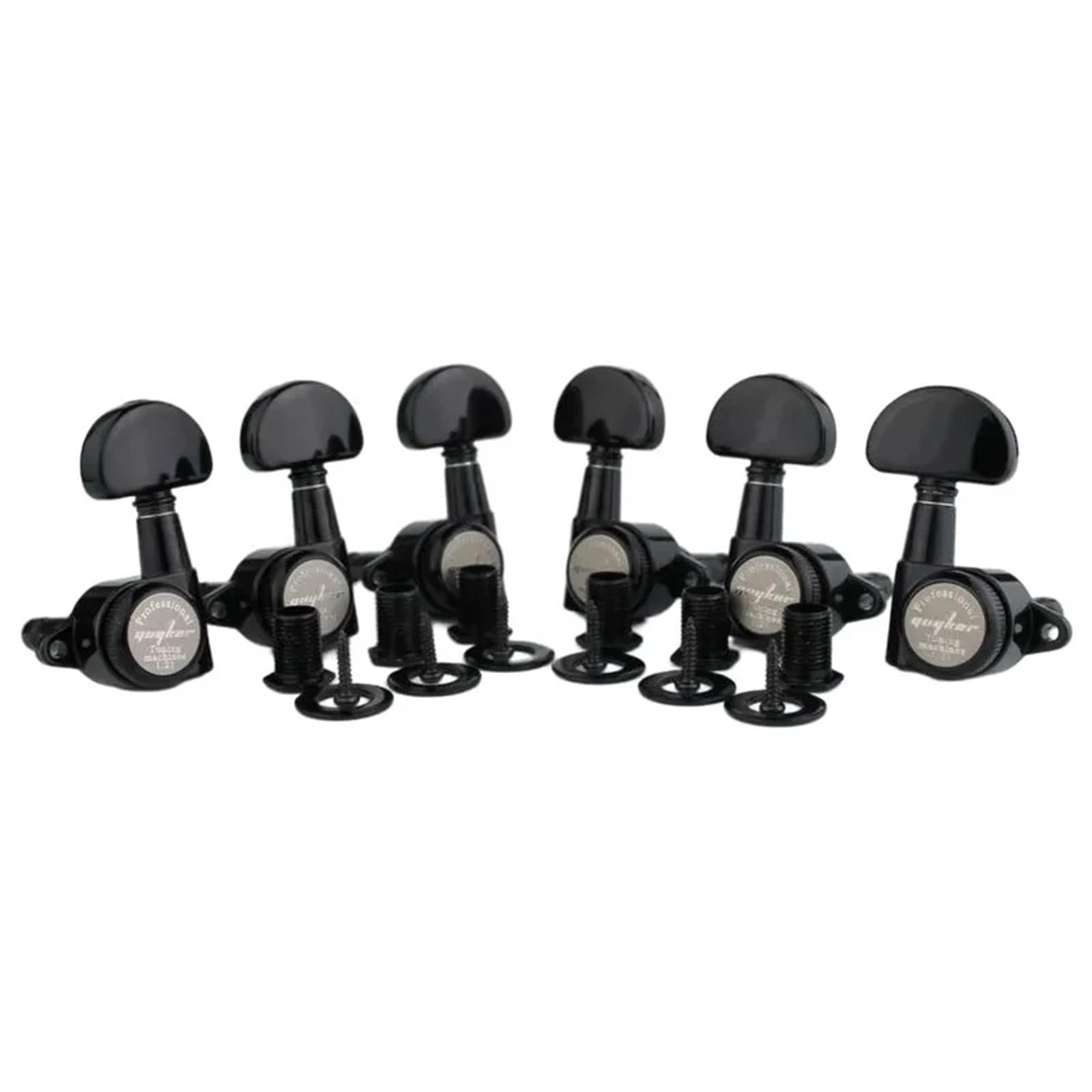 for GUYKER 3R3L verbesserte Version, Schwarze Rear-Lock-Mechaniken, Gitarren-Stimmwirbel, 1:21 Mechanik for LP for SG-Gitarre, Silber, Schwarz, for Gold(102BSP)