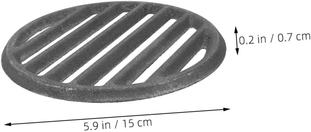 Bottom Fire Grate Cast Iron Round BBQ Grill Replacement Charcoal Plate Fireplace Grate for Fire Pit Efficient Heating Easy Cleaning Compatible with Various Cooking