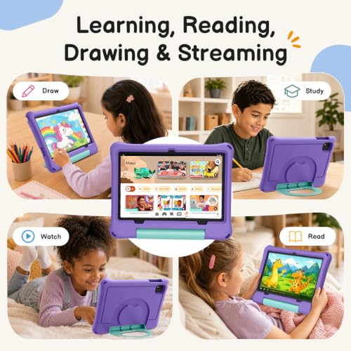 Image of Kids Tablet 10 inch, Android 16 Tablet for Kids with Case, Lavender