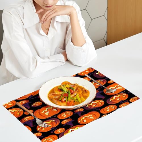 Set de table citrouille Halloween 30x45 résistant à la chaleur