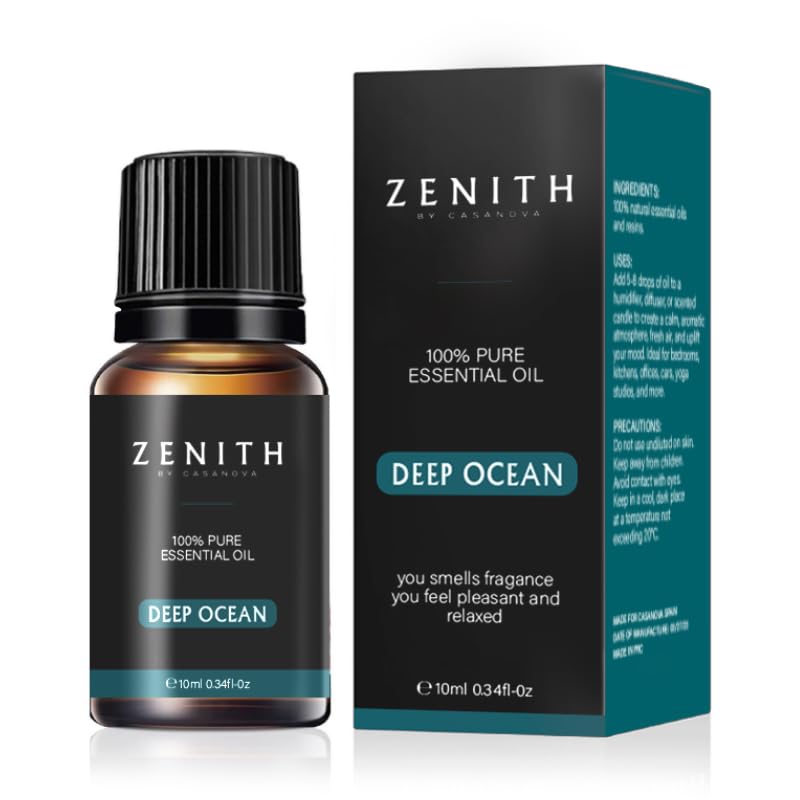 ZENITH® - Aceite Esencial De Deep Ocean 10ml Para Humidificador Aromaterapia Natural Aromas Bio Difusor Ambientador Perfumes Hogar Aceites Esenciales Puros Incienso Velas Esencias (10ml, Deep Ocean)