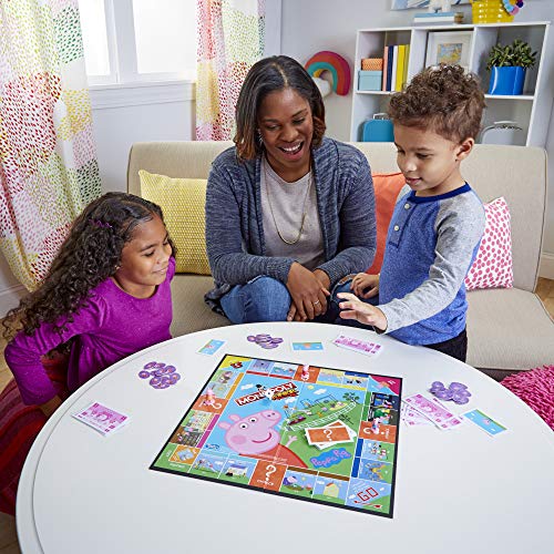 Monopoly Junior: Peppa Pig Edition Board Game For 2-4 Players, Indoor Games For Kids, Peppa Pig Toys And Games, Ages 5+ (Amazon Exclusive) #TOP2